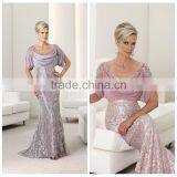 Two Color Lace Bride Sleeve Long Dress for Mother of Groom thumbnail-1