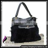 CX-H-50 Good Quality Leather Rex Rabbit Fur Women Bags/Handbag/Hand Bag thumbnail-5