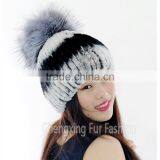 CX-C-02E 2016 Newest Knitted Hat Rex Rabbit Fur Woman Hat thumbnail-5
