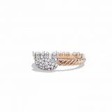 Two Tone Plated CZ Studded Designer Ring thumbnail-1