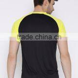 Men Black Solid Round Neck T-Shirt Solid Tee With Custom Printed Detail Summer Quick Dry Sport Tee thumbnail-4