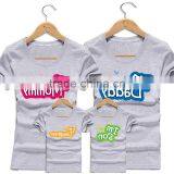 Custom Made Funny Printed 100% Cotton Parent-child t Shirts Short Sleeve Family Matching Tee Shirts thumbnail-4