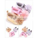 2017 Summer Pretty Shoes Kids Gold Sliver Pink Colors Chiffon Flowers Kid Sandal thumbnail-1