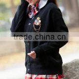 Autumn Fashion Style Cardigan Woolen School Uniform British School Uniform Sweater thumbnail-6