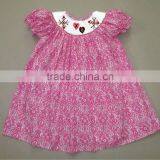 Wholesale Pink Damask Smocked Dresses for Infant Toddler Girls