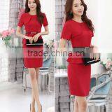 High Quality 2017 Hot Sell Short Sleeve Newest Design Stylish Ladies Suit Hotel Uniform thumbnail-2