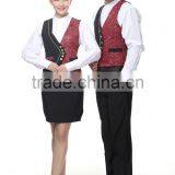 Juqian Custom 5 Start Summer Restaurant Manager Hotel Waiter Receptionist Uniform Designs With Embroidery Vest thumbnail-5