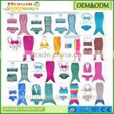 2017 Sexy Swimwear Custom Girl's 3pcs Mermaid Tail Rainbow Princess Bikini Children Bathing Suit Child Cute Swimsuit Kids