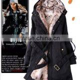 Women's Long Down Coat Winter Outerwear With Hood thumbnail-1