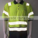 Men's Fluorescent Two-tone Protective Reflective Generic Segmented Tapes UPF Bulk Safety Polo Shirt thumbnail-3
