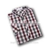 Popular Africa Market Short Sleeve Check Pattern Mens Shirt Design With Customised Logo for Oem thumbnail-6