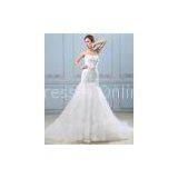 Exquisite Chiffon Drop Waist Long Train Wedding Dresses Strapless Wedding Gowns With Pink Belt thumbnail-1