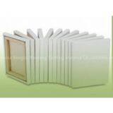 painting canvas with wood line frame