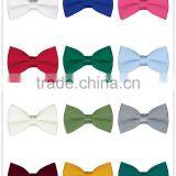 12 colors available custom high quality solid color satin bow tie