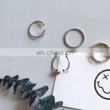 4PCS/Set Punk Handsome Silver Rings for Unisex Knuckle Ring Set thumbnail-2