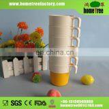 2 color promotional stackable plastic mug with short handle