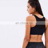 Highly Stretchy Movable Cup Polyester Yoga Ladies Top Sports Wear Plus Size Stylish Sexy Bra With Texting Fabric thumbnail-3