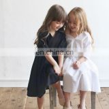 2T to 16 Years 2020 New Summer Baby Dress V-neck Half-sleeve Kids Shirt Girls Dress Children Midi Dress