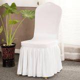 White Elastic Stretch Spandex Skirt Banquet Chair Covers for Wedding Party Banquet Event Restaurant thumbnail-1