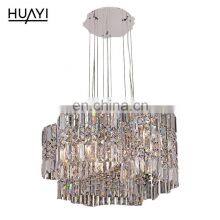 HUAYI Modern Pendant Ceiling Lamps Crystal Chandelier Lights Hanging Light Fixture for Living Room thumbnail-1