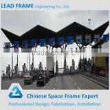 High efficiency steel construction space frame toll station