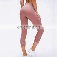 Top Quality Nylon Spandex Nude Feeling Women Yoga Wear Custom 3/4 Length Training Yoga Pants thumbnail-1