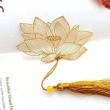 Metal Leaf Bodhi Leaf With Tassel Book Flower Bookmark thumbnail-4