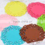 Lace PVC Rubber Placemats and Coasters, Plastic Silicone Lace Mat thumbnail-1