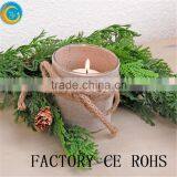 2016 New Item Glass Jars/Burlap Mason Jar Vase / Votive Holder Cups Burlap For Home Decor