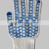blue dot pvc dotted cotton glove