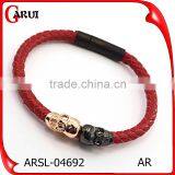 China Jewelry Factory Wholesale Leather Bracelet With Custom Skull Charms thumbnail-1