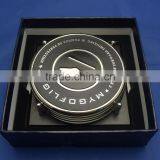 Leather Metal Coaster Drinks Cup Pad Cushion Holder Tea Coffee Placemat Mat Gift Sets