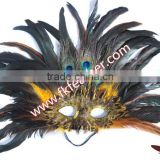 Wholesale Party Supplies New York Yellow Cock Feather Mask