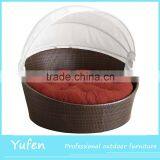 Luxury Rattan Round Lounge Canopy Bed Outdoor thumbnail-4