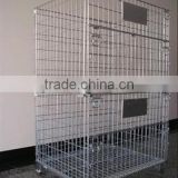 Popular Foldable Storage Wire Mesh Containers With Wheels