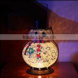 Snowman Shape Mosaic Glass Hanging Lantern for Christmas Outdoor Decoration thumbnail-3