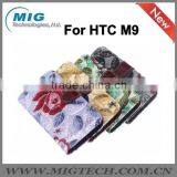 Cell Phone Case For HTC M9 Case Flower Frame With Hand Rope Gyrosigma PU Leather Case