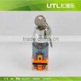UTL Turn Button Switch With Key Dia22mm Self-Reset Self-Locking