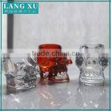 Machine Made Color Glass Skull Candle Holder