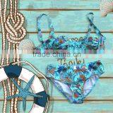 Balneaire OEM Service Girls Floral Pattern Steel Bikini thumbnail-1