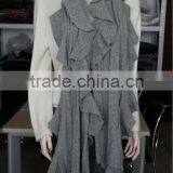 Ruffled Pure Cashmere Knitted Scarf thumbnail-1