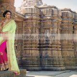 Green Chiffon On Net Designer Saree thumbnail-1