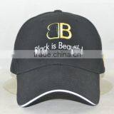 Professional Custom 6 Panel / 3 d Embroidery /100% Polyester/black Baseball Cap