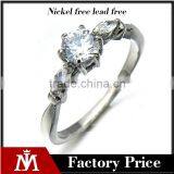 Wholesale Cheap Women Jewelry Silver Stainless Steel Bridal Shiny Crystal Rings