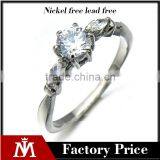 Wholesale Cheap Women Jewelry Silver Stainless Steel Bridal Shiny Crystal Rings thumbnail-1