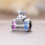 D155 Jewelry Antique Silver Charm Beads With Rabbit Shape for Happy Easter thumbnail-2