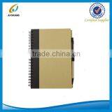 Fashion Custom Brown Paper Note Book With Pen