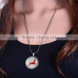 2016 Luminous Winter New Fashion Silver Chain Sweater Jewelry Animal Pictures Pendant Christmas Glow Elk Necklaces thumbnail-4