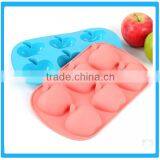 Food Grade Hot Sale Apple 6 Hole Chocolate Silicone Mould thumbnail-1