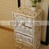 Handmade Neat With 4 Tiers Drawers White Wicker Drawer Bathroom Cabinet Wicker Cabinet thumbnail-1